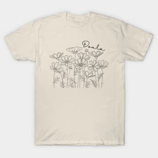 Wildflower Doula Midwife Labor and Delivery T-Shirt